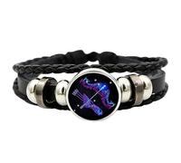 Constellation Plaited Rope Bracelet Portable Multilayer Astrology Leather