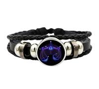 Constellation Plaited Rope Bracelet Portable Multilayer Astrology Leather