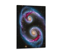 Constellation Poster Merging Spiral Galaxies in Virgo Poster Modern Wall Art Canvas Aesthetic Decoration Painting 08x12inch(20x30cm) Frame-style