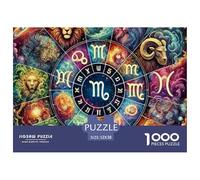 Constellation Puzzles 1000 Piece Puzzle Classic Educational Games Beautiful Decoration PuzzleChallengingthe Twelve Zodiac Signs PuzzlesColourfulFun Activity for HomeCardboard52x38cm/