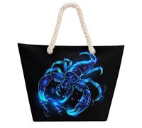 Constellation Scorpio Tote Bags for Women Men Shoulder Beach Bag Shopping Handbag with Hemprope Handle