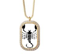 Constellation Scorpio Zodiac Sign Necklace Pendant Diamond Crystal Golden Jewelry