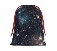 Constellation Star Clusters Galaxies Drawstring Gift Bag Holiday Present Goody Bags For Xmas Party Reusable Storage Pouches
