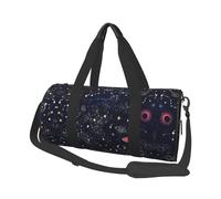 Constellation Star Clusters Galaxies Large Round Travel Duffle Bag, Full-Print Canvas Weekender with Padded Lining, Multiple Pockets,Detachable Shoulder Strap and Soft Leather Handles