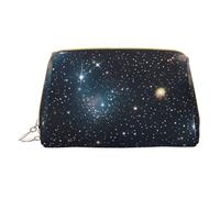 Constellation Star Clusters Galaxies Leather Hand-Held Zipper Makeup Bag Storage Bag Portable Lipstick Pouch Toiletry Bag