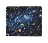 Constellation Star Clusters Galaxies Printed Gaming Mouse Pad 12x10 Inches, Non-Slip Rubber Base Laptop Mousepad Desk Mat with Stitched Edges for Gamer, Office, Home