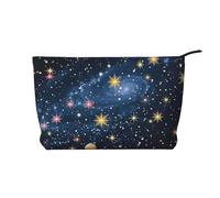 Constellation Star Clusters Galaxies Printed Makeup Bag Corduroy Travel Cosmetic Bags Cosmetic Case Toiletry Bag Organizer for Women Mom Girls