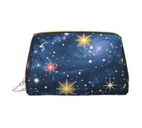 Constellation Star Clusters Galaxies Printed Small Makeup Bag Portable Leather Make up Bag Travel Zipper Cosmetic Bags Organizer for Women