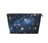 Constellation Star Clusters Galaxies Printed Travel Cosmetic Bags with Silver Zipper Makeup Organizer Cosmetic Case Toiletry Bag for Women Mom Girls