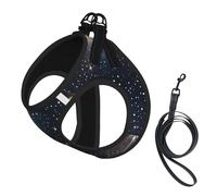 Constellation Star Clusters Galaxies printing Puppy Harness, Dog Harness and Leash Set, Soft Mesh Reflective Breathable Lightweight Vest-Style