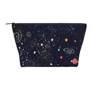 Constellation Star Clusters Galaxies Travel Makeup Bag - Trapezoidal Portable Cosmetic Organizer Bag - Durable, Spacious, and Versatile