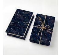 Constellation Starry Night Birthday Wrapping Paper for Men and Boys, 2 Folded Sheets 120GSM Thick Kraft Mens Wrapping Paper, Galaxy Gift Wrap for Son Love You to The Moon and Back