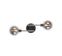 Constellation Twin Wall Light - Graphite, Satin Nickel with Smoke Glass
