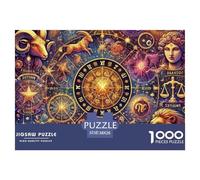 Constellation Unique 1000 Piece Jigsaw Puzzle for Adults The Twelve Zodiac Signs Colourful Challenging & Brainteasing Adult Jigsaws Fun 100% Recycled Cardboard38x26cm/1000pcs