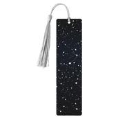 Constellations and Stars Pattern Wooden Bookmarks for Book Lovers, Handmade DIY Book Mark with Colorful Tassels Double-Sided Printed Page Markers Artistic Book Accessories Gift for Women Men