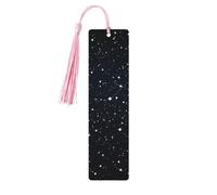 Constellations and Stars Pattern Wooden Bookmarks for Book Lovers, Handmade DIY Book Mark with Colorful Tassels Double-Sided Printed Page Markers Artistic Book Accessories Gift for Women Men