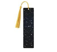 Constellations and Stars Pattern Wooden Bookmarks for Book Lovers, Handmade DIY Book Mark with Colorful Tassels Double-Sided Printed Page Markers Artistic Book Accessories Gift for Women Men