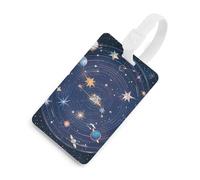 Constellations Cosmic Galaxies Luggage Tag Cute Unique Travel Bag Tag Personalized Luggage Tag ID Label Address Card and Durable Round Ring Travels Gift Airport Essentials White-Style