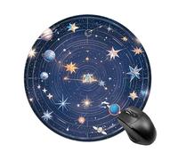 Constellations Cosmic Galaxies Round Mouse Pad, Non-Slip Rubber Base Waterproof Washable, Computer Mouse Mat for Office Gaming Studying, Premium-Textured Durable Portable Circle Mousepad for Desktop P
