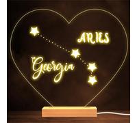 Constellations Zodiac Sign Aries Personalised Gift Lamp Night Light | Personalised Gift For Home, Lamp Room Décor | Kids & Adults Night Lights With Name | Personalised Gift For Bedroom |