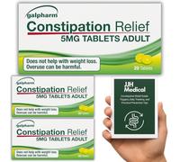 Constipation Relief Laxative 5mg Gastro-Resistant Tablets - 3 Pack of 20 Tablets - Effective Adult Relief- JJH Medical Bundle with Stool Chart & Symptom Tracker