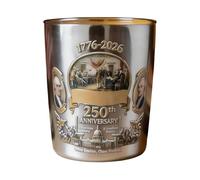 Constitutional Whiskey Tumbler - Patriotic Bourbon Rocks | 3.54 Inch Commemorative Heritage Drinkware | Collector's Gift for 250th of the USA Glass Material Elegant Formal Event