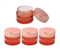 ConStore 4 Pack Pink Glass Cosmetic Jar Set, 30g/1oz & 50g/1.7oz, Round, Screw Lid, For Cosmetics Storage