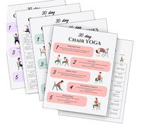 Constprog 30-Day Chair Exercises Plan Poster Yoga Seated Postures Exercise Charts