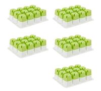 Constprog 5-Pack 12-Cell Reusable Silicone Seed Starter Trays - Ideal for Houseplant Sprouting, Plant Germination and Seedling Growing in Garden or Greenhouse (Yellow)