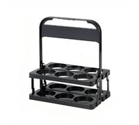 Constprog 6 Bottles Beer Carrier 6 Bottles Portable Collapsible Beer Carrier Suitable for Coffee, Milk, And Tea Storage, Perfect for Everyday Use And Parties, a Must-Have for Beer Festivals (Black)