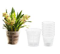 Constprog Clear Plastic Drainage Planters Container Orchid Pots Clear Plastic Plant Pots with Holes-Orchids Repotting Kit Succulents Nursery Container for Root Growth