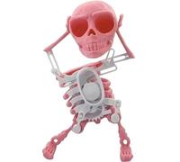 Constprog Dancing and Swinging 3D Skull Figure, Swinging Wind Up Skeleton Desktop Spring Clockwork Figure, Creative Stress Reliever, Funny Gift for Desk Decoration and Stress Relief (Pink)