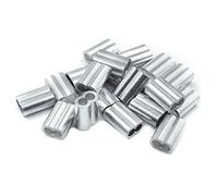 Constrabo® | 10x Aluminium crimping loop sleeve clips with double ferrules 8.0 mm | Cable crimps double sleeves | Pressing sleeves, hourglass ferrules for ropes, wire rope ferrules, press clamp