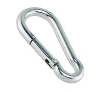 Constrabo® | 10x Carabiner 50 x 5 mm | DIN 5299 C Norm | Galvanised Steel Carabiner Hook with 100 kg Load Capacity | Spring-Loaded Closure with Snap Hook