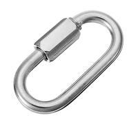 Constrabo® | 1x Oval Quick Link Carabiner Stainless Steel AISI 316 (V4A) 9mm Ø | Screw Carabiner with 1300kg Lifting Capacity | Screw Link Carabiner, Keychain Buckle, Quick Link Chain, Chain Connector