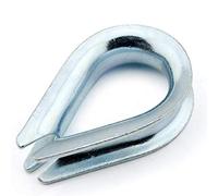 Constrabo® | 20x Wire rope thimble 3 mm DIN 6899 B | Galvanized steel thimbles | Wire rope cable thimble, wire eye | Heart thimble for wire rope, winch rope, stainless steel rope, natural rope