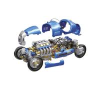 CONSTRUCT & CREATE Vintage Race Car DIY STEM Build Your Own Project Assembly Set | Science Based ABS Plastic Model Toy Kit for Adults and Children Aged 10+