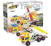 Construct It Truck - 120 Piece Metal Construction Kit - STEM Toys for 8+ Year Olds - Build Your Own Truck - Yellow, Large, Intermediate Skill Level