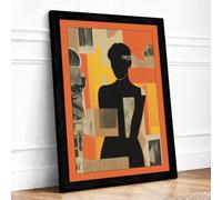 Constructed Identity Abstract Framed Wall Art Print A4 (29.7×21cm) Black, Wall Decor for Living Room, Bedroom, Office & Home, Ready to Hang, Art Gift
