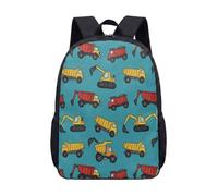 Construction 17 Inch Kids Rucksack Excavator Truck Building Site Print School Bag for Boys Girls Cartoon Illustrated Primary School (21)
