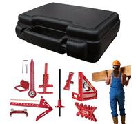 Construction Angle, 10-Piece and Scribing Tool for Carpentry, Multifunctional Quick Angle Set for Versatile Uses - for Woodworking, Construction, Household, Garage, Outdoor, Industry as well as