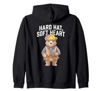 Construction Bear Humor Funny Worker Quote Labor Trades Zip Hoodie