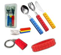 Construction Bricks Christmas & Stocking filler gifts - Keyrings, cutlery sets & Build it yourself Minifig frames (Brick Cutlery Set)