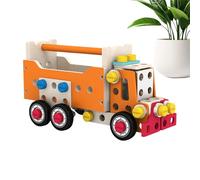 Construction Building Blocks Toys | Toddler Fine Motor Skills Playset - Wooden Nut & Bolt Building Toy for Kids | for Games Activity Preschool Ages 3 and up Boys Girls Travel Party Christmas