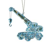 Construction Christmas Ornament Set 6 Pc Crystal Acrylic Truck Decorations For Christmas Tree Heavy Duty Construction Vehicle Acrylic Hanging Ornament For Truck Bedroom Wall Art (F, 10x10x0.3cm)