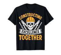Construction Constructing Excellence Together Skull Crew T-Shirt