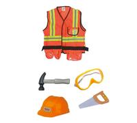 Construction Costume - 5-Piece Set | Pretend-play outfit with tools for imaginative engineering adventures | Inspires creative roles, hands-on learning and fun activities
