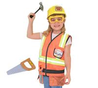 Construction Costume Dress Up Clothes - Effortless Installation Easy Cleanness, Convenient, Kid Builder Career, Outfit Tool Belt Vest, Pretend Role Play Toy Set | Multipurpose Outdoor I