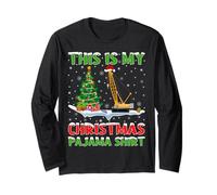 Construction Crane Xmas Tree This Is My Christmas Pajama Long Sleeve T-Shirt