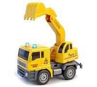 Construction Excavator Car Toy for 3+ Boys, Digger Tractor Truck Car Toys with Lights and Sounds, Educational Toys Present Birthday Gift for Kids 3 4 5 6 7 8-12 Years Old (Construction Digger Car)